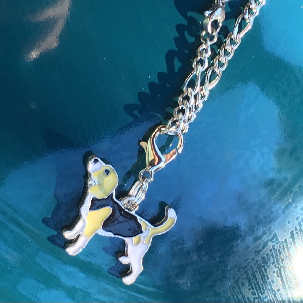 Beagle on stainless steel bracelet